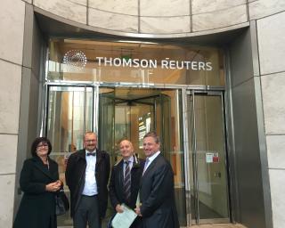 Czech delegates at the London headquarters of Reuters