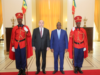 Předání pověřovacích listin senegalskému prezidentovi 