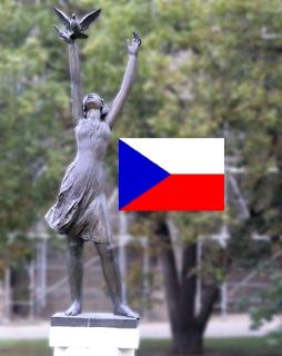 Bronze peace statue, Prague, Czechia 