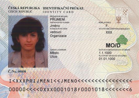 Identifikační průkaz s označením MO/D
