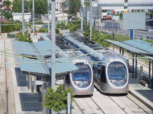 Jedna z konečných stanic athénské tramvaje
