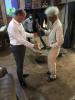 Marek Skolil handing over the statue to Wole Soyinka