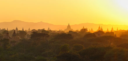 Myanmar západ slunce