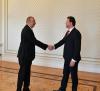 President Ilham Aliyev welcomes the Speaker of the Czech Chamber of Deputies Radek Vondráček