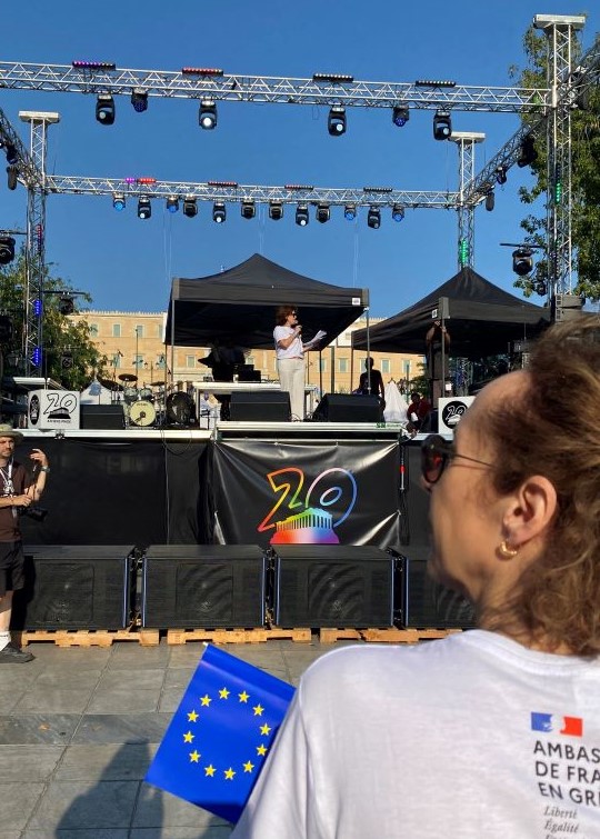 Jubilejní 20. festival Athens Pride zahájila francouzská velvyslankyně Laurence Auer.