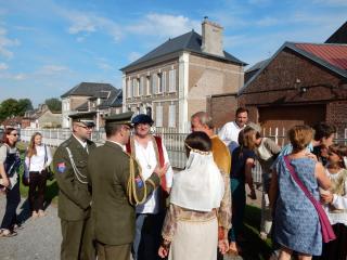 Avec le maire de la ville de Crécy-en-Ponthieu Monsieur Gérard Lheureux et son adjoint.