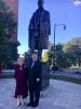M.Albright w. Amb.Kmonicek by Masaryk's statue in DC