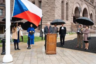 The Consul General of the Czech Republic in Toronto, Petr Buriánek, gave a ceremonial speech