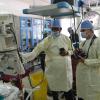 Dr. Nega and prof. Tláskal inspecting the operation theater in the Black Lion hospital