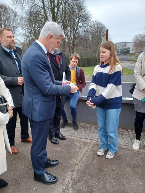 Setkání prezidenta Petra Pavla s krajany v Památníku Berlínské zdi
