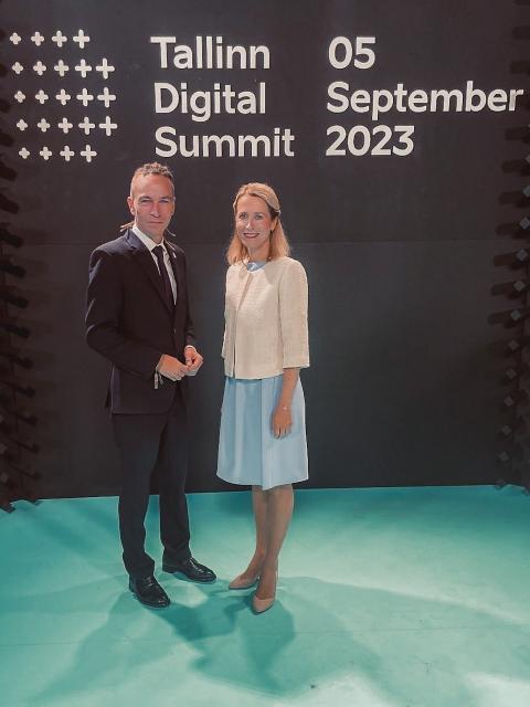 Deputy Prime Minister Ivan Bartoš with Estonian Prime Minister Kaja Kallas.