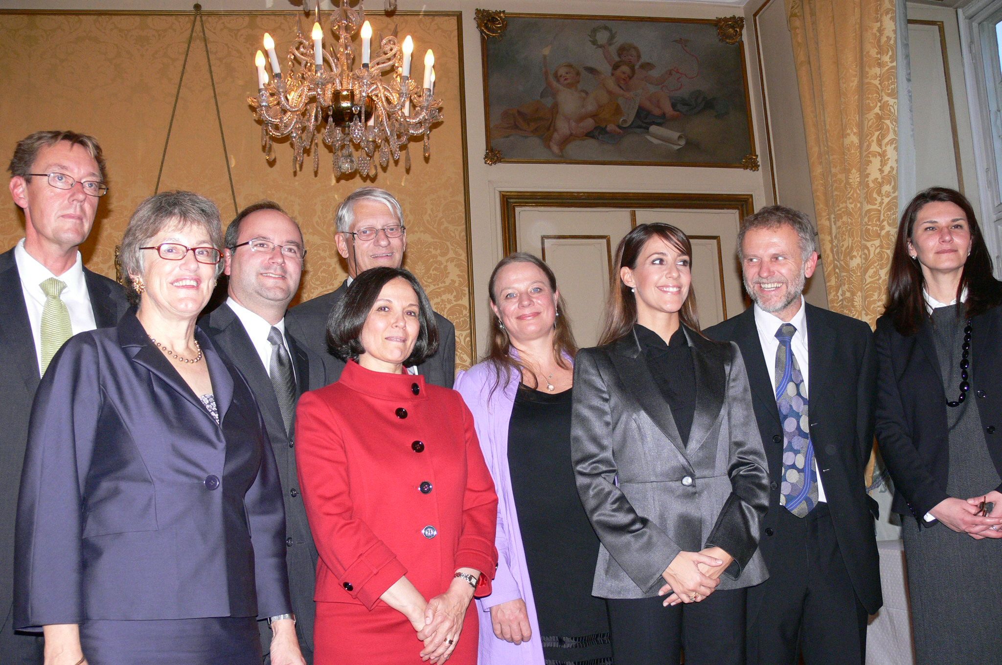 (fra venstre) Direktør for CIRIUS A. Geertsen, den franske ambassadør B. Quincy, den canadiske ambassadør P. Lundy, den svenske ambassadør V. Christen, den marokkanske ambassadør R. Ghannam, M. Pryds Helle, Princesse Marie, den tjekkiske ambassadør Z. Lyčka, den croatiske CDA I. Šuta