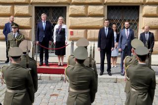 Reception of minister Laanet at the MoD in Prague