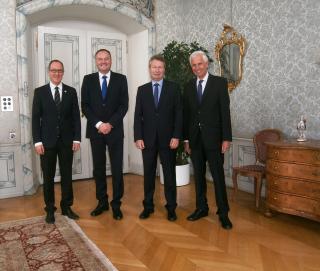 V. l.: Christian Rathgeb, S.E. Karel Borůvka, Pavel Bednář, Claudio Riesen