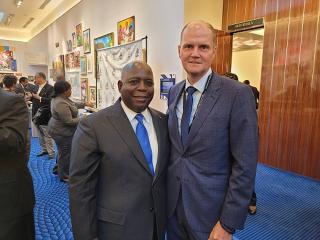 Ambassador Petr Kavan with the Prime Minister Philip Davis