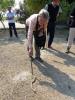 Dr. Milan Kaftan taming a Levant viper in the Shirvan National Park