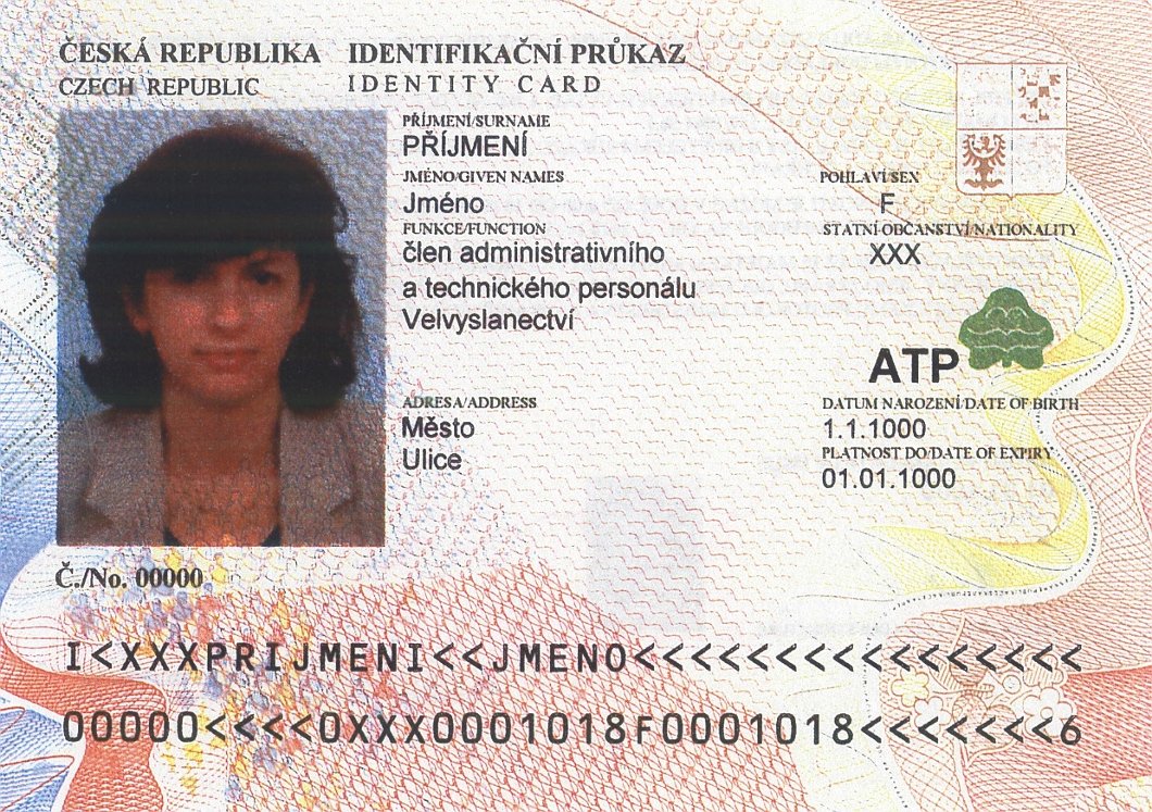 Identifikační průkaz s označením ATP