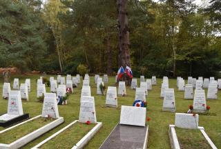 The civilian part of the Brookwood cemetery, where war heroes who passed away after WW2 are buried