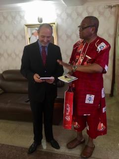Czech Ambassador M. Skolil and the Cardinal J. Onaiyekan