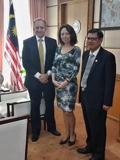  At the meeting at the Ministry of Foreign Affairs of Malaysia, from the right: Secretary General of MFA Malaysia, Dato’ Seri Ramlan Bin Ibrahim, UN Permanent Representative of the Czech Republic, Marie Chatardova and Ambassador of the Czech Republic to Malaysia, Rudolf Hykl. 
