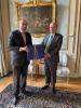 Courtesy call on Robert Rydberg, State Secretary for Foreign Affairs. The Ambassador was handed a gift from H.M. Carl XVI Gustaf