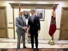 S. E. M. Edvard Kožušník avec S. E. M. Mohammed Benyahia, Secrétaire Général du Ministere de la transition energetique et le développement durable du Maroc 