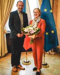 Saská ministryně Regina Kraushaar s ministrem pro regionální rozvoj ČR Petrem Kulhánkem