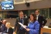 Milena Hrdinkova na zasedani ECOFIN, Brusel 5. 12. 2017