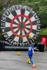 A boy tries to hit a bullseye in soccer darts - photo by Andrea Pohl