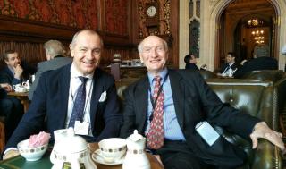 Ambassador Sečka during a pleasant discussion with Lord Anderson
