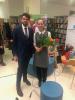 Deputy Head of Mission Jan Beneš and Tatjana Jamnik during the festive handover of Anton Sovret award
