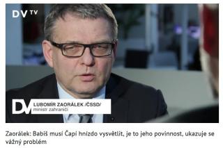 Ministr Lubomír Zaorálek v DVTV