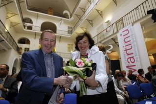 Václav Havel s Livií Klausovou 