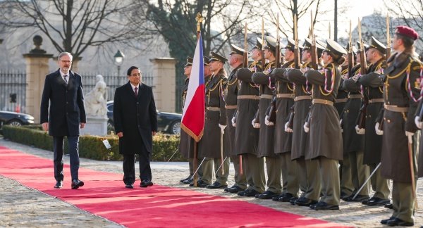 Czech prime minister Petr Fiala and Vietnamese prime minister Pham Minh Chinh in Prague