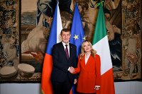Předseda vlády Andrej Babiš jednal v Římě s italskou premiérkou Giorgiou Meloni
