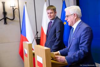 Konferencja prasowa ministrów spraw zagranicznych RCz i RP