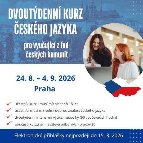 Dvoutýdenní kurz metodiky výuky českého jazyka