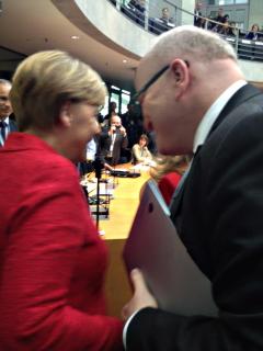 Daniel Herman und Angela Merkel 