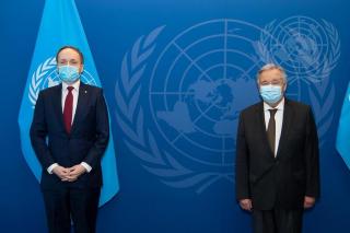 Jakub Kulhánek and the Secretary-General of the UN