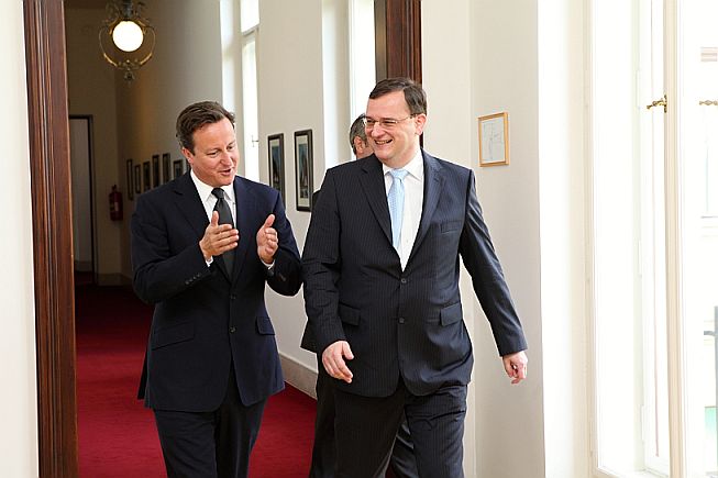 PM Cameron a Necas na Uradu vlady