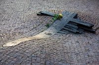 Le monument de la sacrifice de Jan Palach a Prague