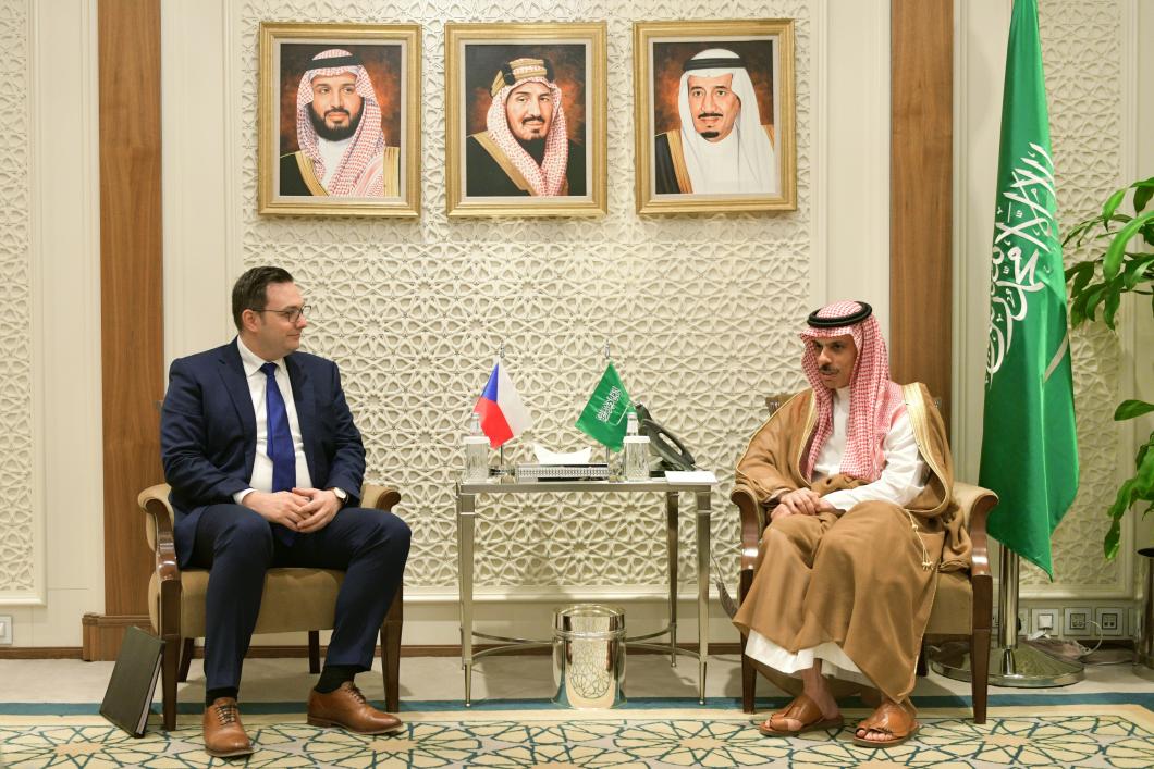Minister Lipavský concluded his first day of negotiations in the Middle East by visiting the Kingdom of Saudi Arabia