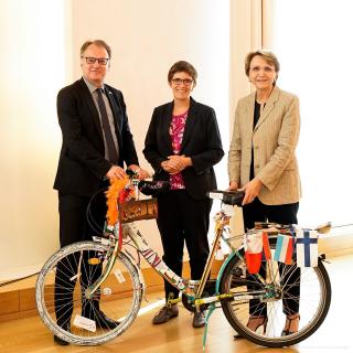 Das Berliner Wander-Fahrrad des EU-Ratsvorsitzes