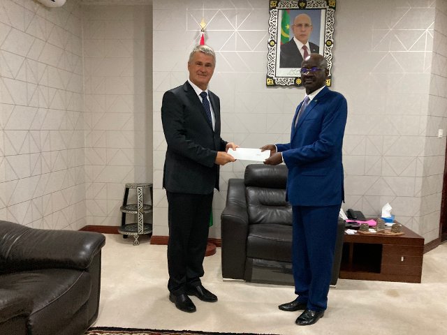 Ambassadeur de la Tchéquie au Maroc avec le Ministre des Affaires Etrangères mauritanien