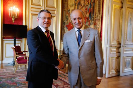 Ministr Zaorálek s ministrem zahraničí Francie Laurentem Fabiusem