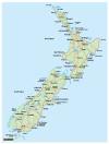 Mapa Nového Zélandu