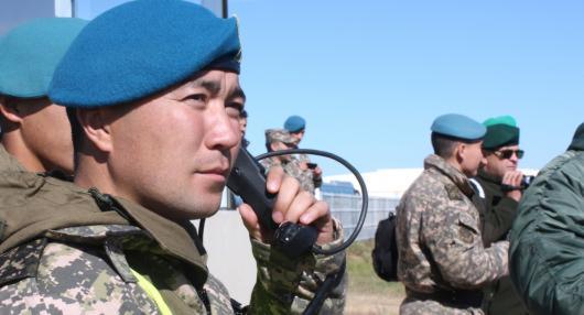 A soldier from Kazakhstan during a military transparency exercise supported by the OSCE Centre in Astana, Karaganda, 2013, OSCE/Colin McCullough