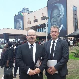 Náměstek Tomáš Kryl na pohřbu Kofi Annana 