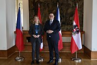 Ministr Lipavský v Praze jednal s rakouskou ministryní zahraničí Beate Meinl-Reisinger /Minister Lipavský Held Talks with Austrian Foreign Minister Beate Meinl-Reisinger in Prague 