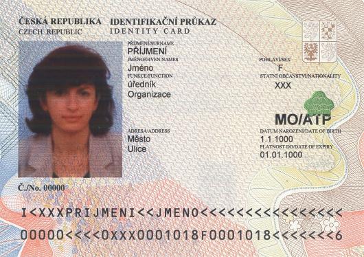 Identifikační průkaz s označením MO/ATP
